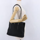 PRADA Chain Shoulder Bag Nylon Black Silver Auth fm5438-27