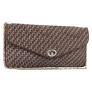Christian Dior Trotter Canvas Chain Shoulder Bag Red Gold Auth fm5440-1