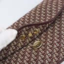 Christian Dior Trotter Canvas Chain Shoulder Bag Red Gold Auth fm5440-9