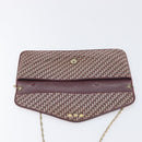 Christian Dior Trotter Canvas Chain Shoulder Bag Red Gold Auth fm5440-10