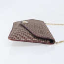 Christian Dior Trotter Canvas Chain Shoulder Bag Red Gold Auth fm5440-4