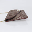 Christian Dior Trotter Canvas Chain Shoulder Bag Red Gold Auth fm5440-5