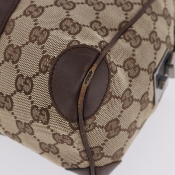 GUCCI GG Canvas Hand Bag Beige Silver 30458 Auth fm5441
