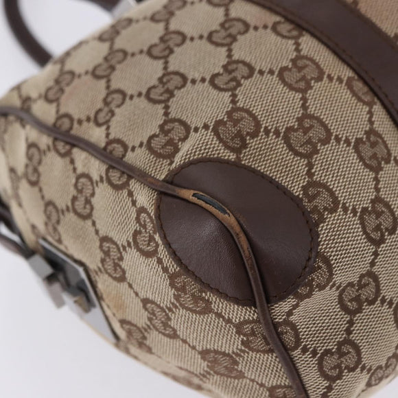 GUCCI GG Canvas Hand Bag Beige Silver 30458 Auth fm5441