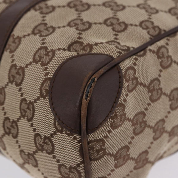 GUCCI GG Canvas Hand Bag Beige Silver 30458 Auth fm5441