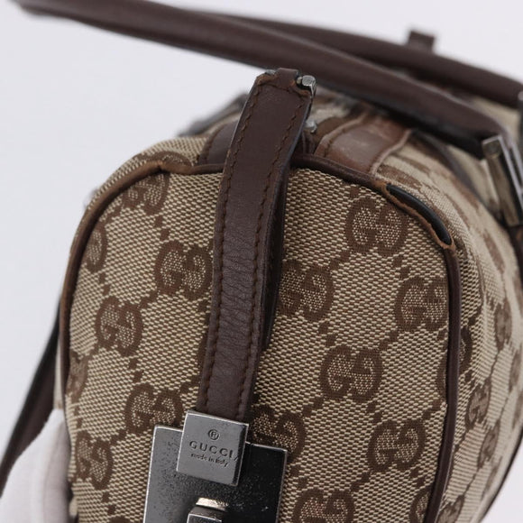 GUCCI GG Canvas Hand Bag Beige Silver 30458 Auth fm5441