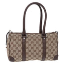 GUCCI GG Canvas Hand Bag Beige Silver 30458 Auth fm5441-2