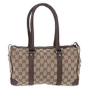 GUCCI GG Canvas Hand Bag Beige Silver 30458 Auth fm5441-3