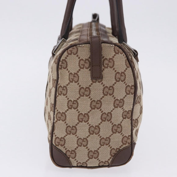 GUCCI GG Canvas Hand Bag Beige Silver 30458 Auth fm5441