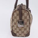GUCCI GG Canvas Hand Bag Beige Silver 30458 Auth fm5441-5