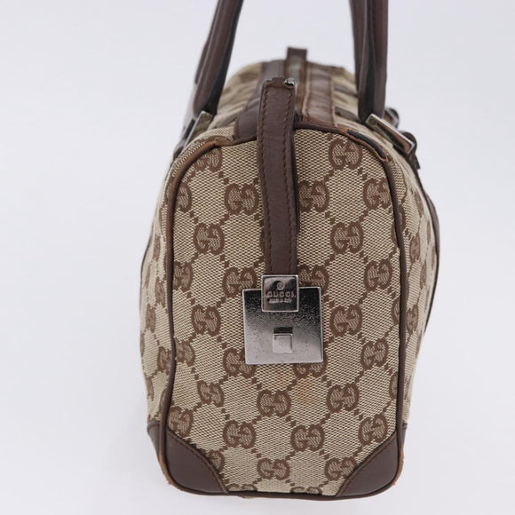 GUCCI GG Canvas Hand Bag Beige Silver 30458 Auth fm5441