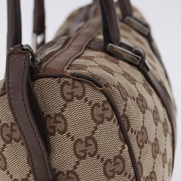 GUCCI GG Canvas Hand Bag Beige Silver 30458 Auth fm5441