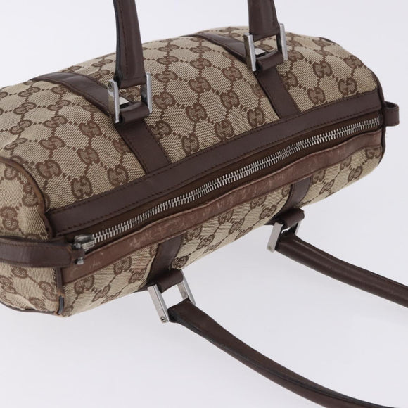 GUCCI GG Canvas Hand Bag Beige Silver 30458 Auth fm5441