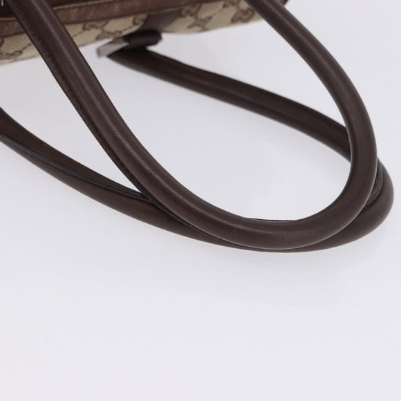 GUCCI GG Canvas Hand Bag Beige Silver 30458 Auth fm5441