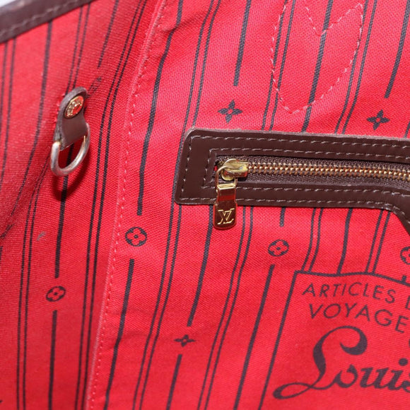 LOUIS VUITTON Damier Ebene Neverfull GM Tote Bag N51106 LV Auth fm5449