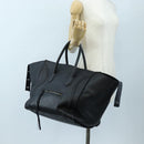 CELINE Luggage Phantom Hand Bag Leather Black Gold Auth fm5451M-26