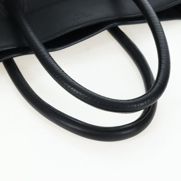 CELINE Luggage Phantom Hand Bag Leather Black Gold Auth fm5451M