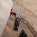 PRADA Jacquard Shoulder Bag Canvas Silver Beige Auth fm5453-18