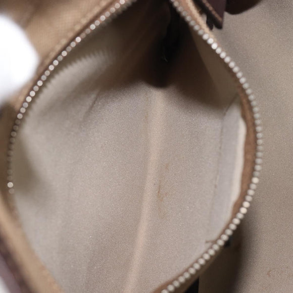 PRADA Jacquard Shoulder Bag Canvas Silver Beige Auth fm5453