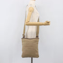 PRADA Jacquard Shoulder Bag Canvas Silver Beige Auth fm5453-22