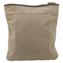 PRADA Jacquard Shoulder Bag Canvas Silver Beige Auth fm5453-3
