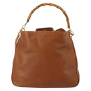 GUCCI Bamboo Shoulder Bag Leather 2way Brown Gold 001 1577 2615 Auth fm5455-2