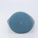HERMES Manjoire Shoulder Bag Leather Light Blue Silver Auth fm5461A-10