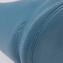 HERMES Manjoire Shoulder Bag Leather Light Blue Silver Auth fm5461A-14