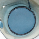 HERMES Manjoire Shoulder Bag Leather Light Blue Silver Auth fm5461A-19