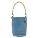 HERMES Manjoire Shoulder Bag Leather Light Blue Silver Auth fm5461A-2