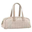 CHANEL New Travel Line Tote Bag Nylon Beige Gold CC Auth fm5462-1