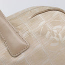 CHANEL New Travel Line Tote Bag Nylon Beige Gold CC Auth fm5462-14