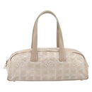 CHANEL New Travel Line Tote Bag Nylon Beige Gold CC Auth fm5462-2