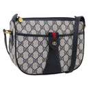 GUCCI GG Supreme Sherry Line Shoulder Bag PVC Navy Gold 001 754 6177 Auth fm5467-1