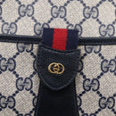 GUCCI GG Supreme Sherry Line Shoulder Bag PVC Navy Gold 001 754 6177 Auth fm5467-15