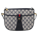 GUCCI GG Supreme Sherry Line Shoulder Bag PVC Navy Gold 001 754 6177 Auth fm5467-2
