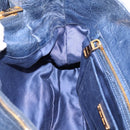 Miu Miu Tote Bag Leather 2way Navy Gold Auth fm5470V-21