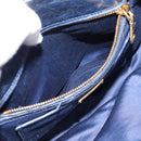Miu Miu Tote Bag Leather 2way Navy Gold Auth fm5470V-23