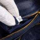 Miu Miu Tote Bag Leather 2way Navy Gold Auth fm5470V-12
