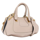 Chloe Hailey Hand Bag Leather 2way Beige Gold 02165665 Auth fm5471A-1