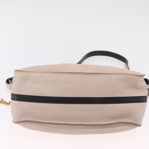 Chloe Hailey Hand Bag Leather 2way Beige Gold 02165665 Auth fm5471A