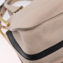 Chloe Hailey Hand Bag Leather 2way Beige Gold 02165665 Auth fm5471A-13