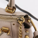 Chloe Hailey Hand Bag Leather 2way Beige Gold 02165665 Auth fm5471A-18