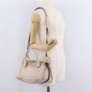 Chloe Hailey Hand Bag Leather 2way Beige Gold 02165665 Auth fm5471A-27