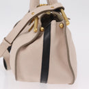 Chloe Hailey Hand Bag Leather 2way Beige Gold 02165665 Auth fm5471A-4