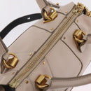 Chloe Hailey Hand Bag Leather 2way Beige Gold 02165665 Auth fm5471A-6