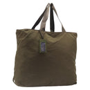PRADA Boston Bag Nylon Green Silver Auth fm5474-1