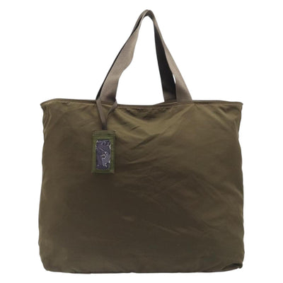 PRADA Boston Bag Nylon Green Silver Auth fm5474 - 0