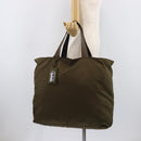 PRADA Boston Bag Nylon Green Silver Auth fm5474-23