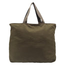PRADA Boston Bag Nylon Green Silver Auth fm5474-3